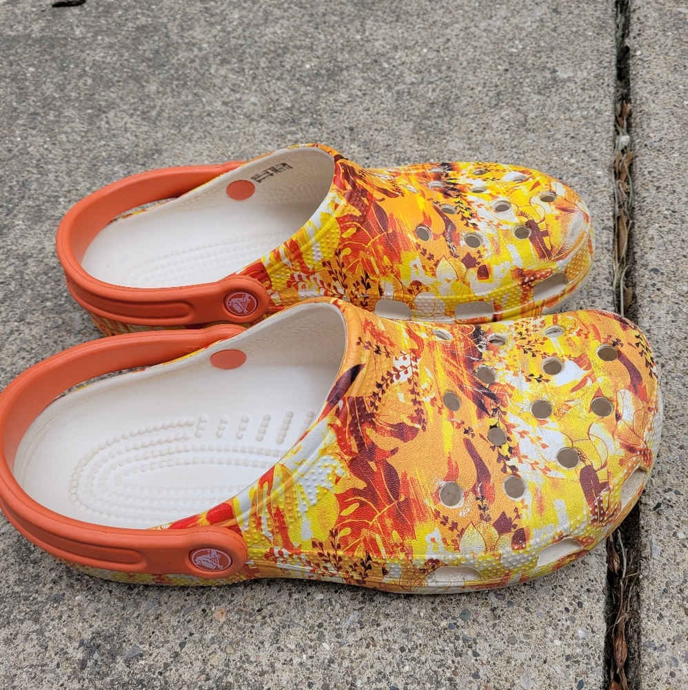 Orange/yellow Crocs
